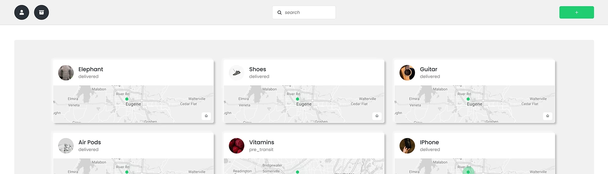 Package Tracr Dashboard UI