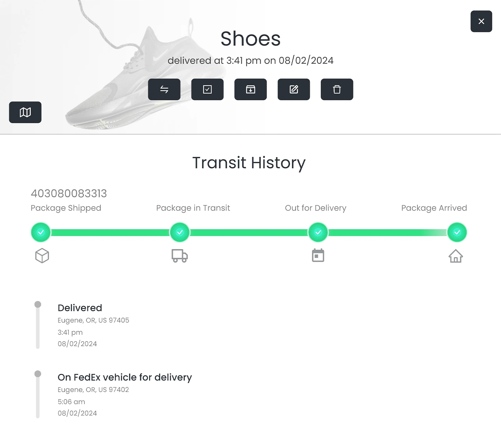 Package Tracr Dashboard UI